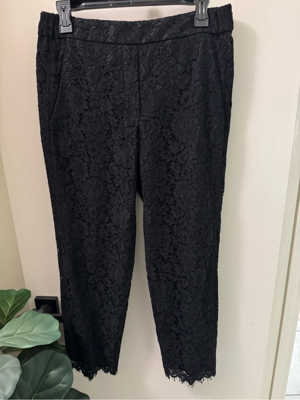 J. Crew Black Cropped Lace Ankle Pants